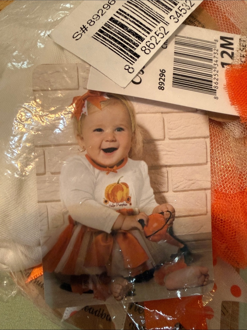 Girls Orange Pumpkin Tutu Costume Dress - Brand: